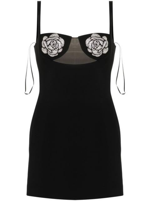 David Koma floral-appliqué mini dress