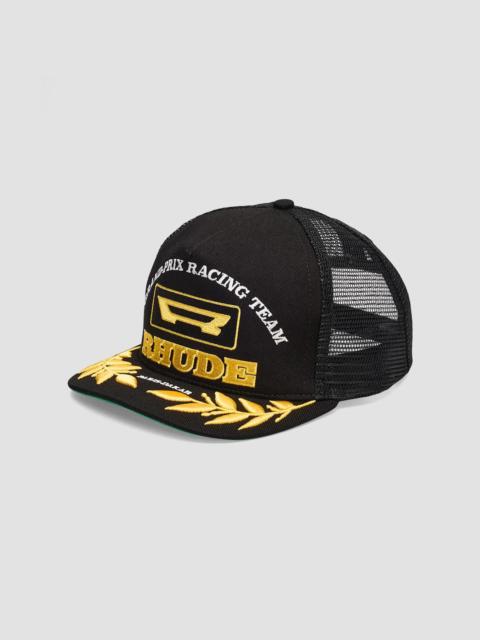 Rhude Men's Racing Panel Trucker Hat - Black Yellow