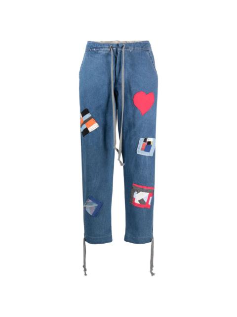 Greg Lauren patch-detail loose-fit jeans