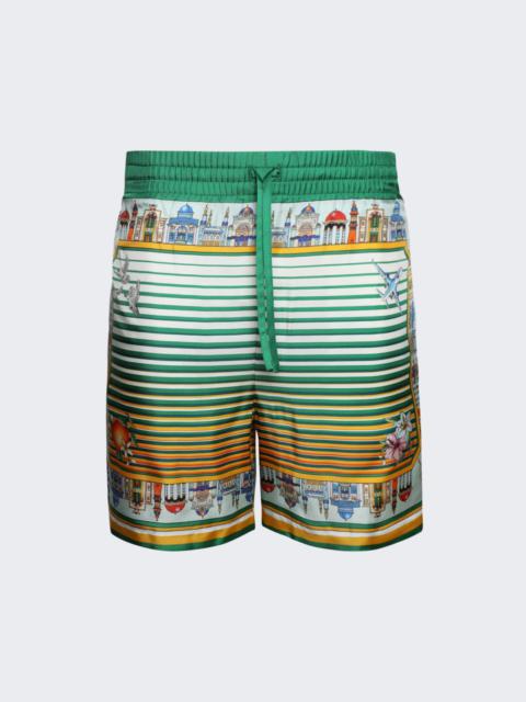 CASABLANCA Silk Shorts Cityscape