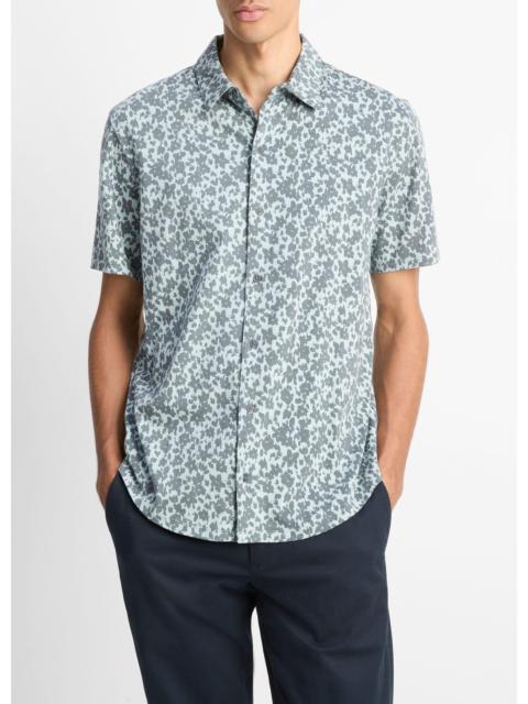 Vince Floral Pima Cotton Short-Sleeve Button-Front Shirt