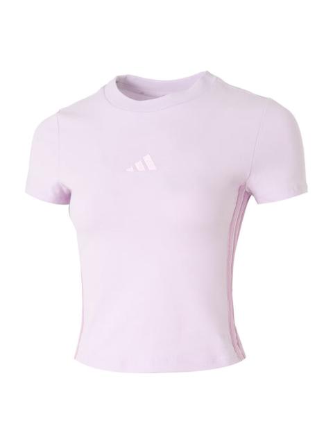adidas (WMNS) adidas Essentials Loose 3-Stripes Cropped T-Shirt Asia Sizing 'Pink' JE1248