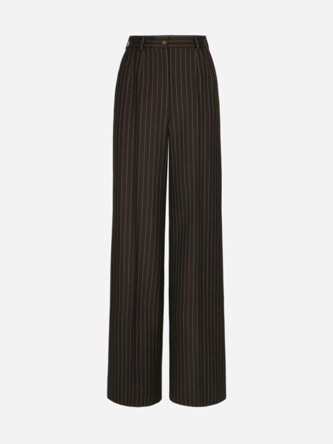 Dolce & Gabbana Pinstripe wool palazzo pants