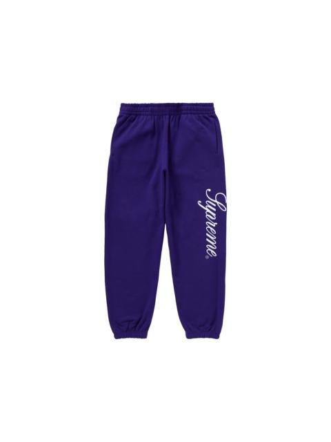 Supreme Supreme Embroidered Script Sweatpant Purple