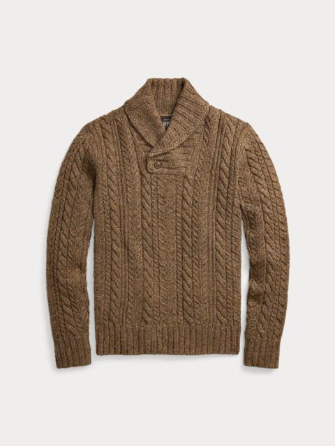 RRL by Ralph Lauren Aran-Knit Shawl-Collar Sweater