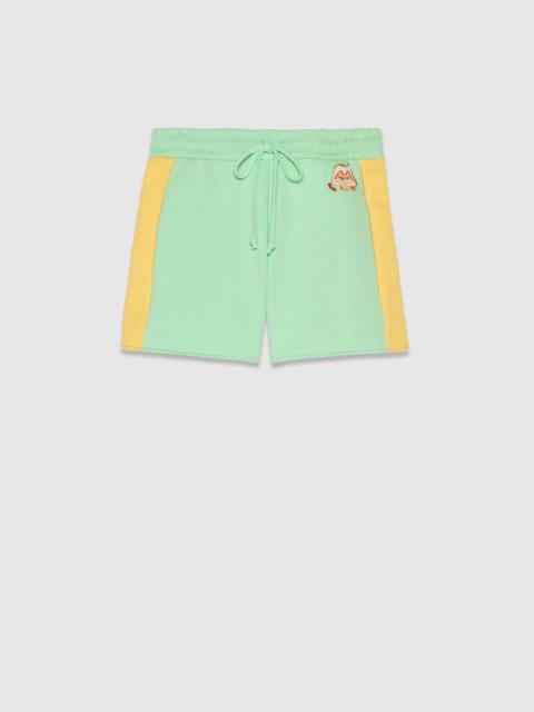 GUCCI Cotton jersey shorts with patch