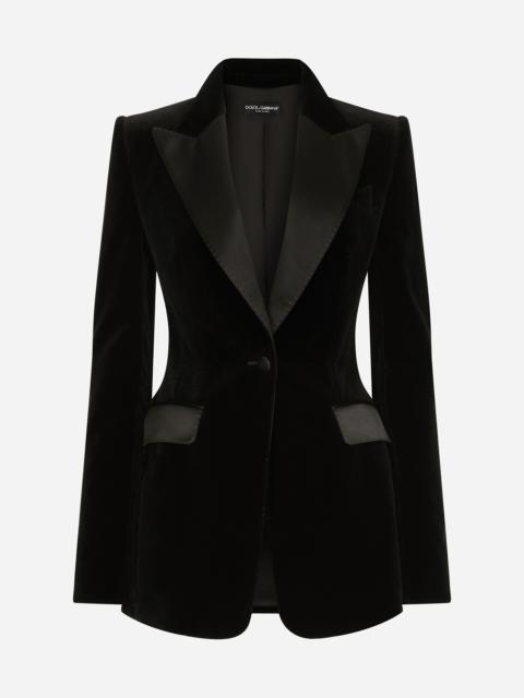 Velvet single-breasted Turlington tuxedo jacket