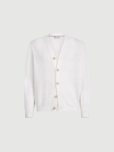 Brunello Cucinelli Linen and cotton textured rib cardigan