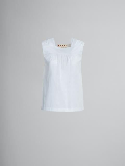 Marni SQUARE-NECK TOP IN WHITE BIO POPLIN