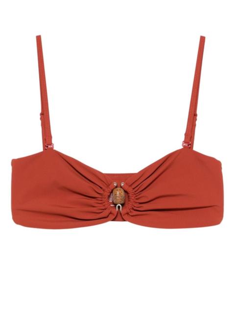 CHRISTOPHER ESBER ruched bandeau bikini top