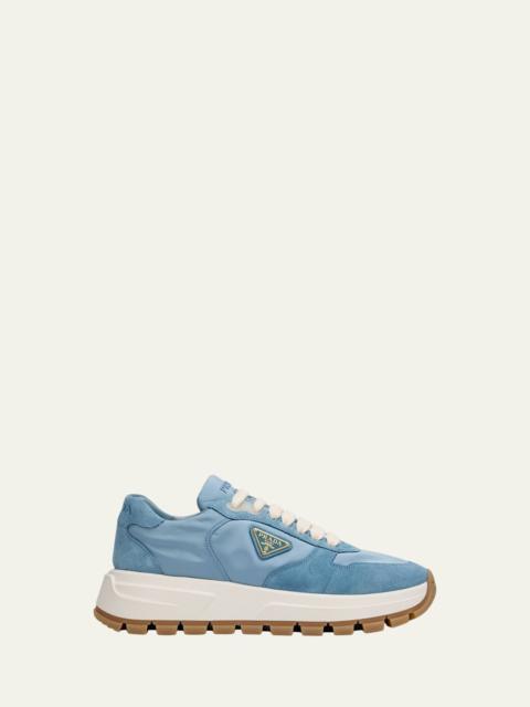 Prada Prax Suede Logo Runner Sneakers