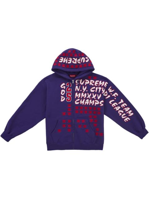 Supreme Supreme League Champs Zip Up Hooded Sweatshirt Purple