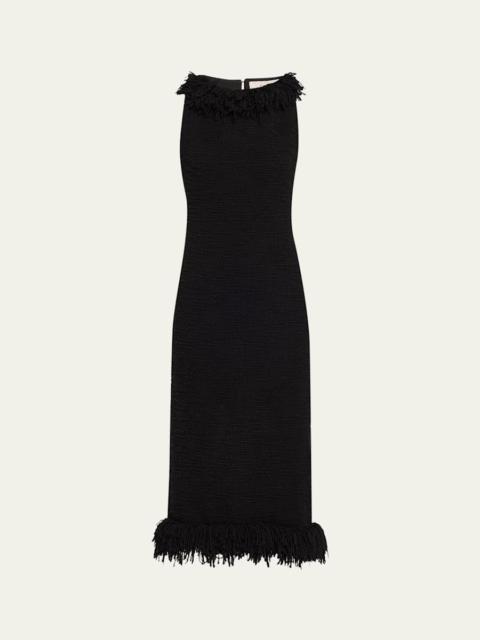 LIBEROWE Monunment Fringed Boucle Midi Dress