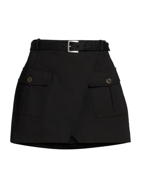 FRAME Women's Denim A-Line Wrap Miniskirt - Black