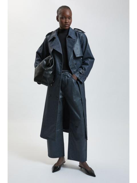 KAREN MILLEN Metallic Denim Coated Trench