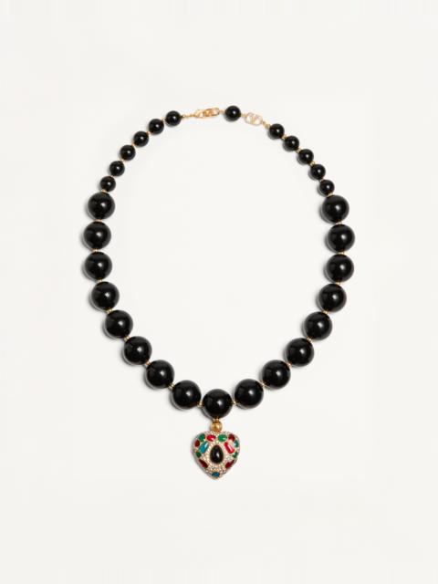Valentino COEUR ROYAL NECKLACE IN METAL, RESIN, ENAMEL AND SWAROVSKI® CRYSTALS