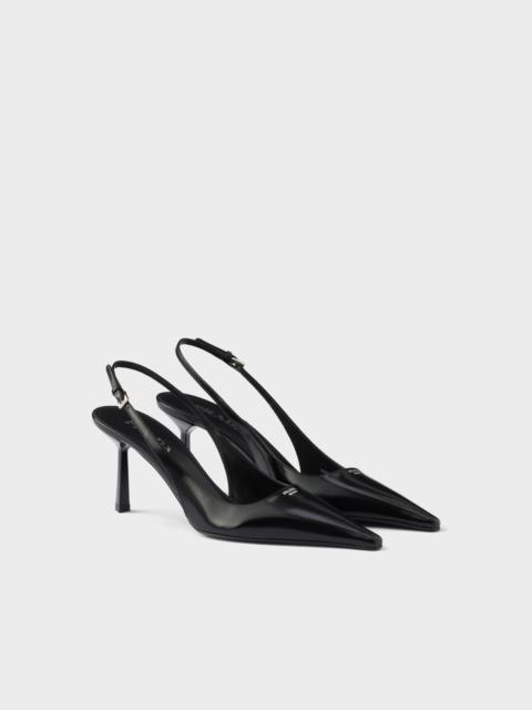 Prada Brushed leather slingback pumps