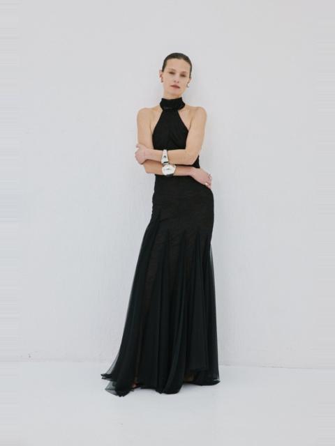 De La Vali ELOWEN MAXI DRESS IN BLACK FINE LACE