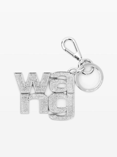 Alexander Wang logo diamanté keychain in metal