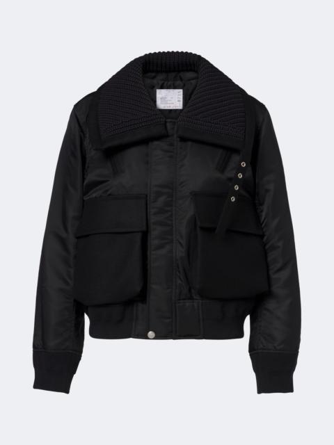 sacai Wool-trimmed blouson jacket
