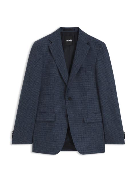 BOSS PATTERNED SLIM-FIT BLAZER IN A WOOL-CASHMERE BLEND