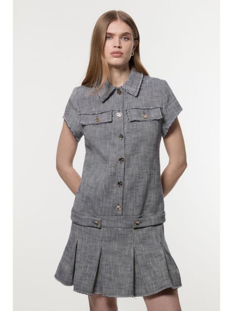 KAREN MILLEN Petite Spring Tweed Tailored Mini Dress
