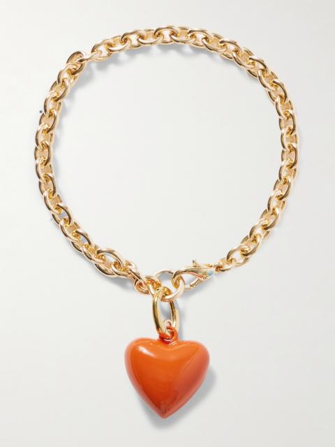 ROXANNE ASSOULIN The Mini Puffy Heart Gold-tone And Enamel Bracelet
