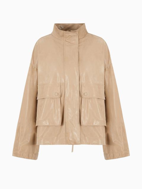 EMPORIO ARMANI Goatskin suede blouson with pockets