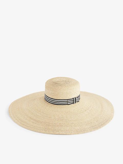 Capeline bow-embellished straw hat