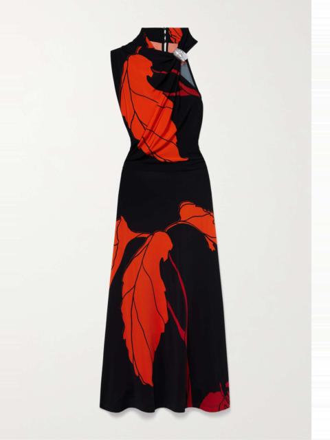 Johanna Ortiz + NET SUSTAIN Guardiana Del Poder asymmetric embellished floral-print stretch-jersey maxi dress