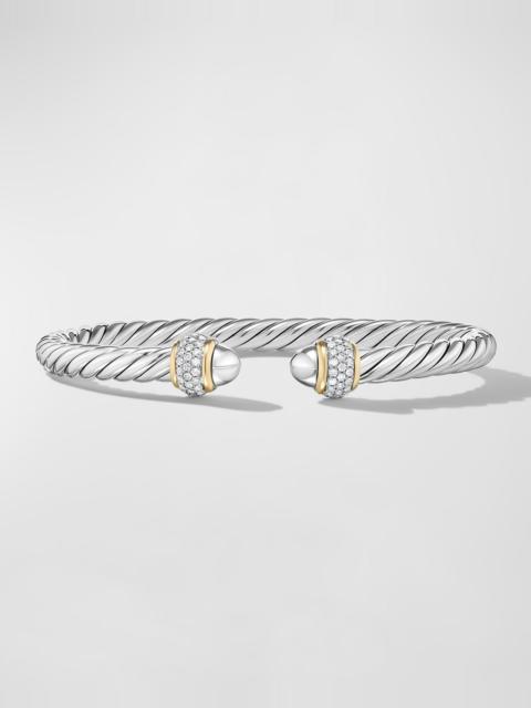 DAVID YURMAN Cable Bracelet with Diamonds in Silver and 18K Gold, 5mm