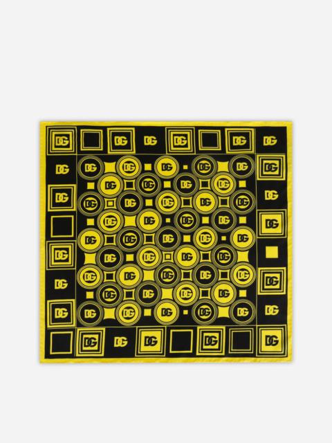 Dolce & Gabbana Twill scarf with DG logo print (90 x 90)