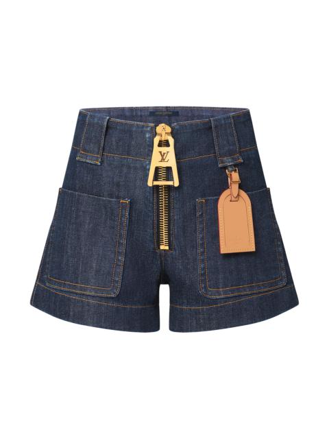 Louis Vuitton XXL Zipper Denim Mini Shorts
