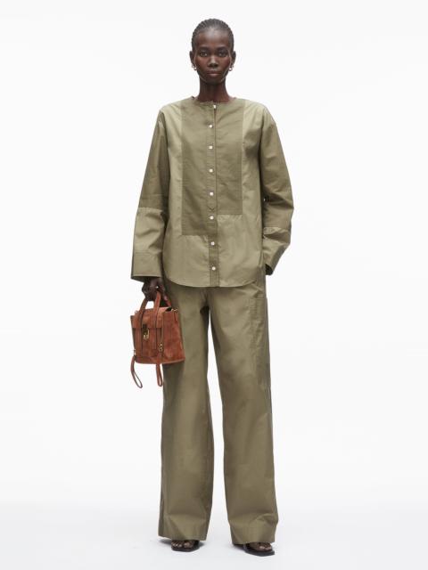 3.1 Phillip Lim Mixed Oxford Collarless Shirt