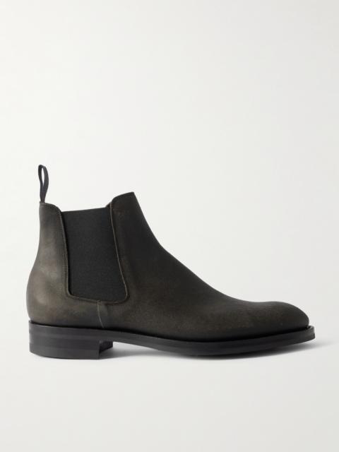 EDWARD GREEN Govan Waxed-Suede Chelsea Boots