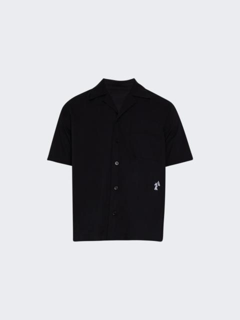 Rhude Camp Collar Logo Shirt Black And White
