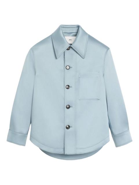 AMI Paris Ami De Coeur button-up satin jacket