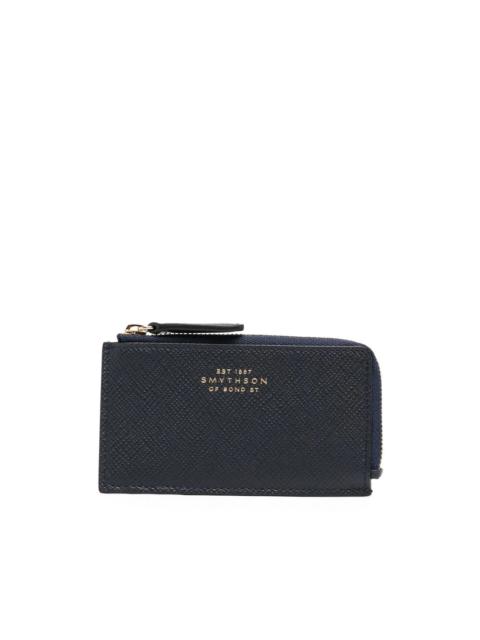 logo-embossed zip wallet
