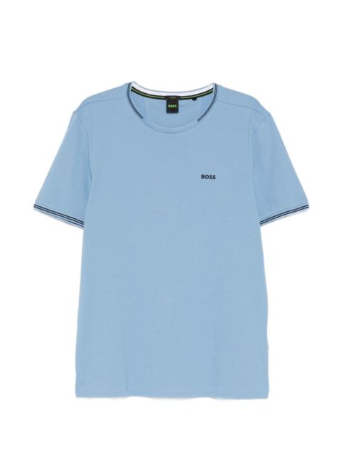 BOSS striped-trim T-shirt