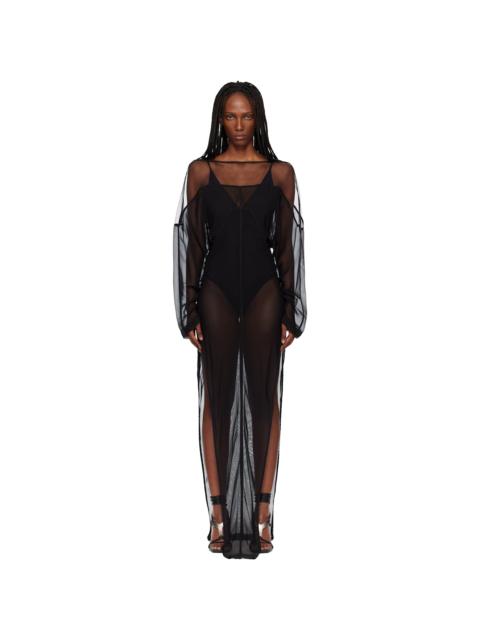 Rick Owens Black Temple Collage Maxi Dress