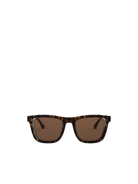EMPORIO ARMANI tortoiseshell-effect rectangle-frame sunglasses