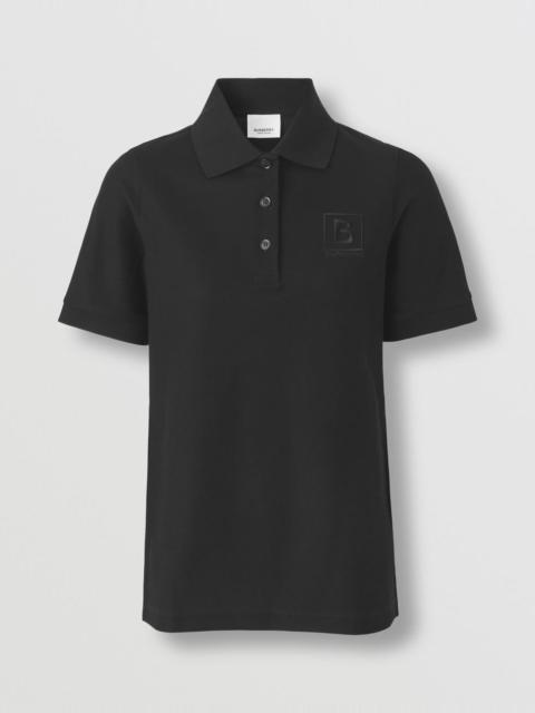 Letter Graphic Cotton Piqué Polo Shirt