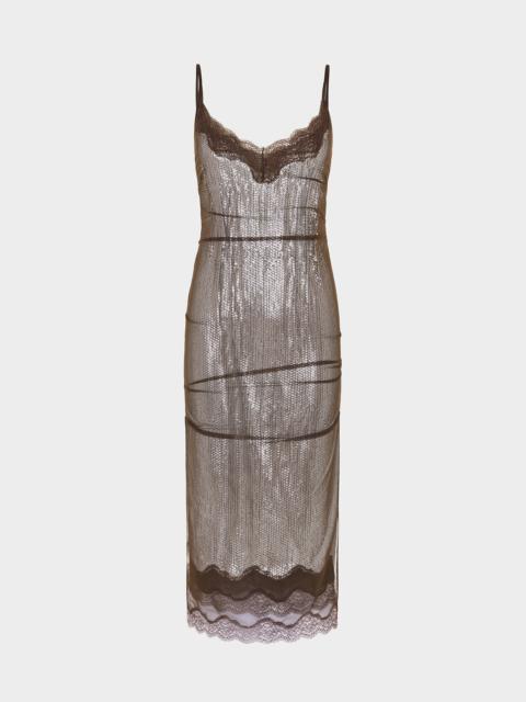 16ARLINGTON ANDREA MIDI DRESS IN SEQUIN/MESH