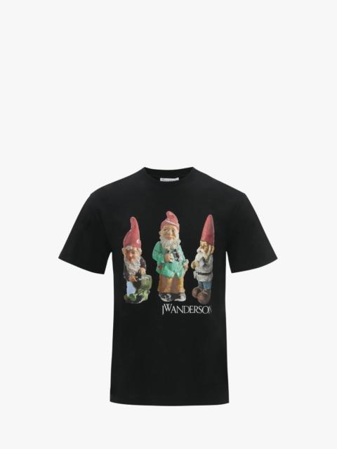 JW ANDERSON｜SHORT-SLEEVED ROUND NECK T-SHIRTS (GNOME T- JW Anderson Gnome Trio-print Cotton T-shirt | Black | FARFETCH