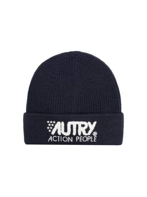 AUTRY embroidered-logo knitted beanie