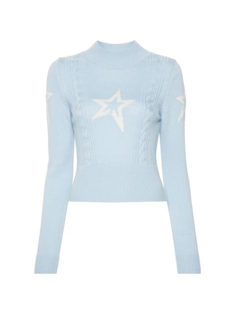 PERFECT MOMENT cable-knit star sweater