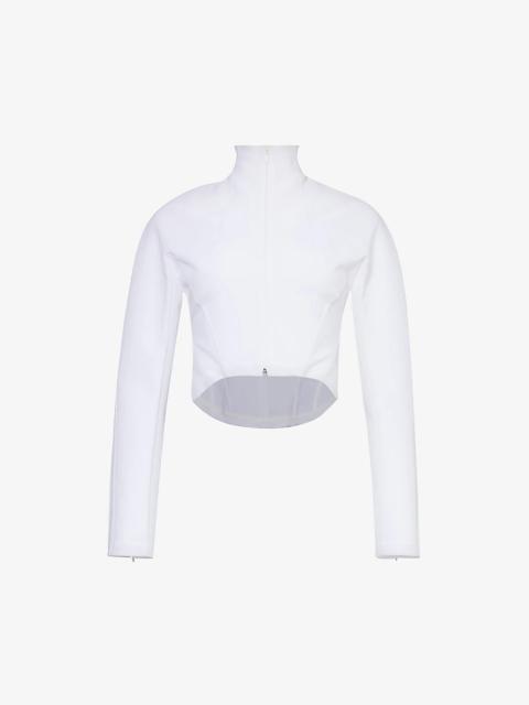 Alaïa High-neck zipped-cuff slim-fit stretch-mesh jacket