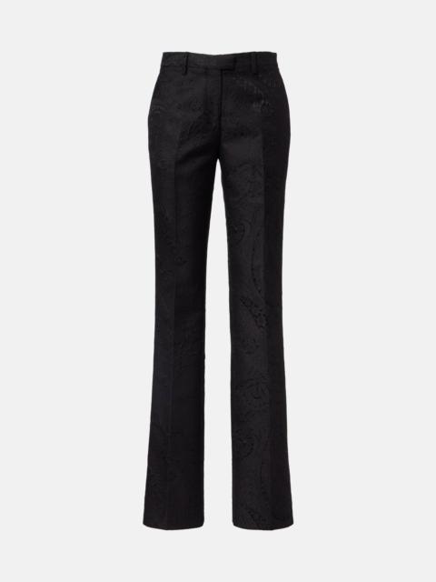 Etro Paisley jacquard bootcut pants