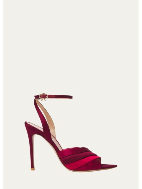 Gianvito Rossi 105mm Crepe Satin Ankle-Strap Pumps
