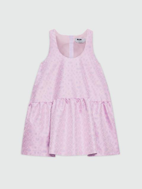 MSGM Mini jacquard dress with python print.